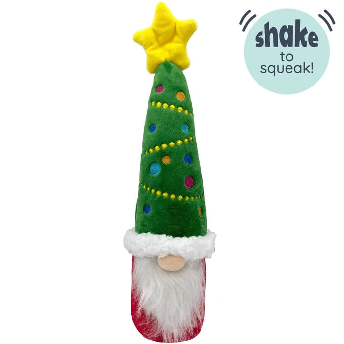 Huxley & Kent Dog Toys Christmas Holiday Let's Get Lit Gnome Plush Squeaky Dog Toy - Lg