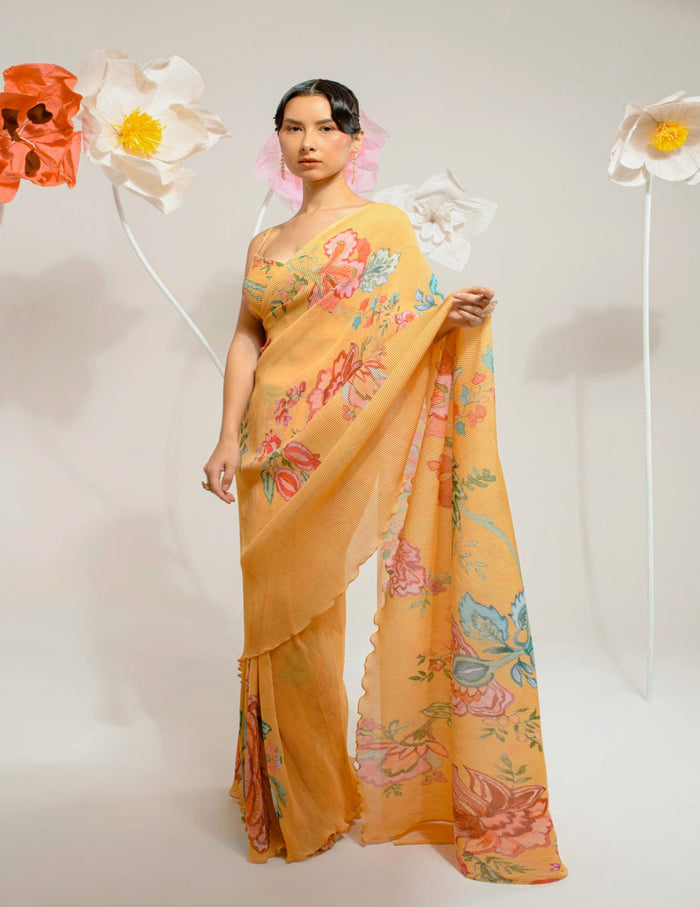 Yellow saree online shopping