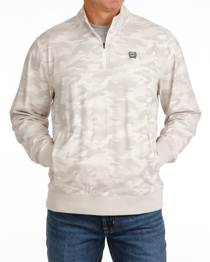 Cinch Men's 1/4 Zip in Grey Camo