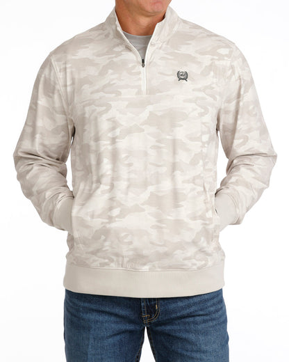 Cinch Men's 1/4 Zip in Grey Camo