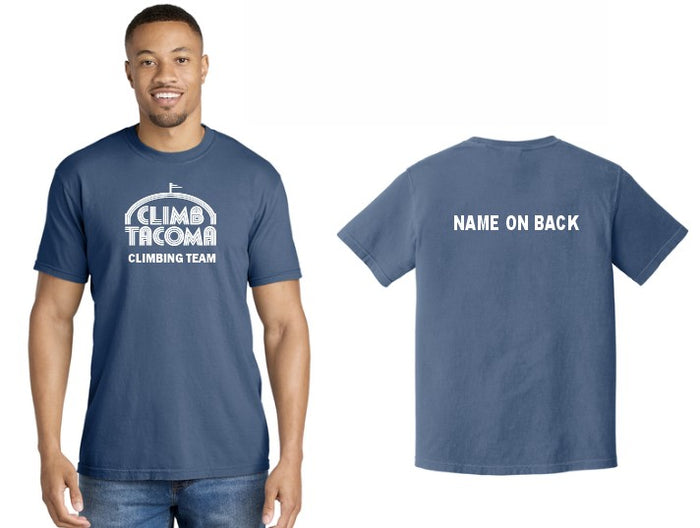 Climb Tacoma Climb Teach China Blue Tshirt