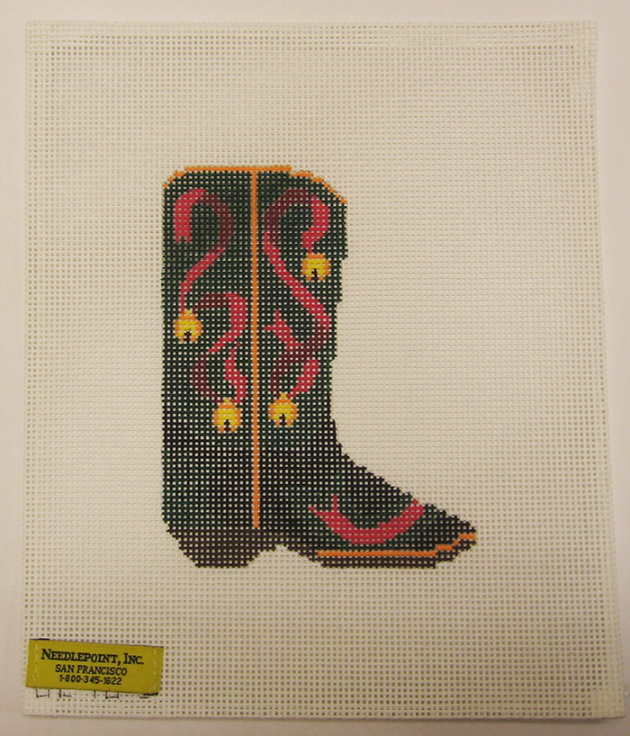Needlepoint Cowboy Boot Canvas