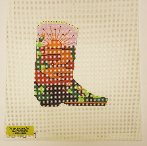 Needlepoint Cowboy Boot Canvas