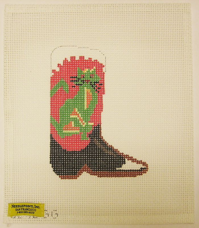 Needlepoint Cowboy Boot Canvas