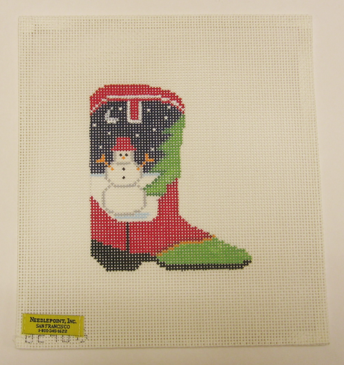 Needlepoint Cowboy Boot Canvas