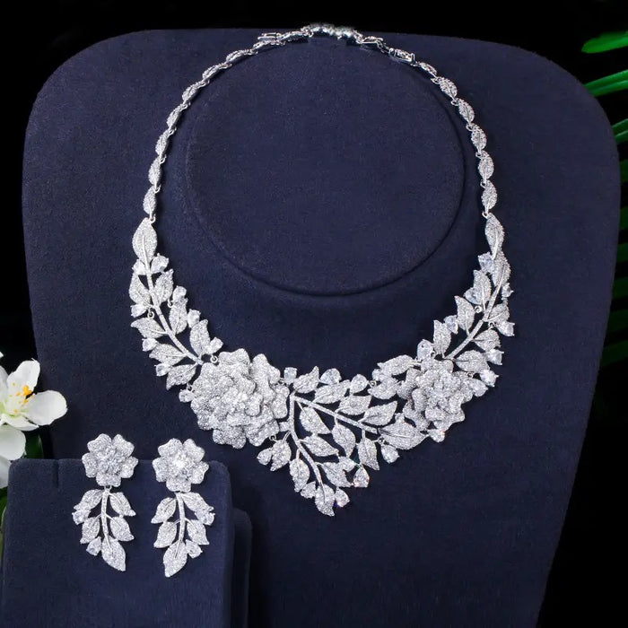 Cubic Zirconia Grand Rose Fashion Jewelry Set for Brides or Quinceañeras