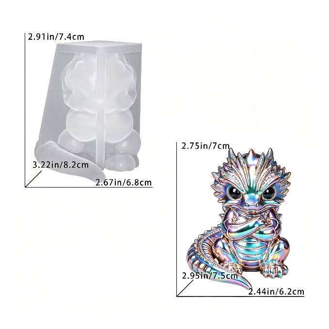 Arms-Crossed Little Dragon-2.91*2.67inches