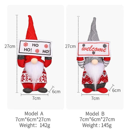 Cute Faceless Gnome-Knome Holiday Christmas Decoration