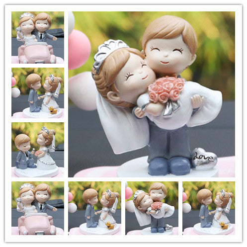 Cute Style Bride and Groom Wedding Cake Topper Figurines