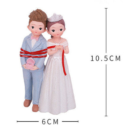 Cute Style Bride and Groom Wedding Cake Topper Figurines