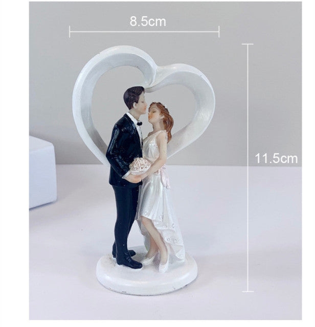 Cute Style Bride and Groom Wedding Cake Topper Figurines