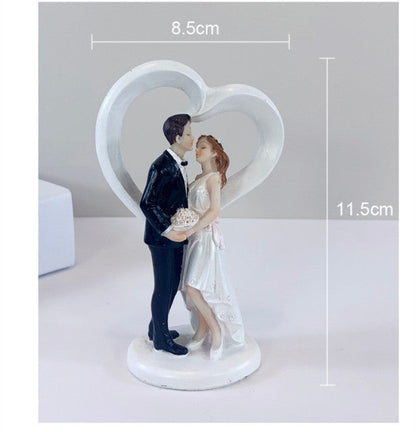 Cute Style Bride and Groom Wedding Cake Topper Figurines