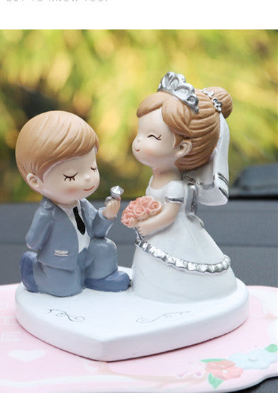Cute Style Bride and Groom Wedding Cake Topper Figurines