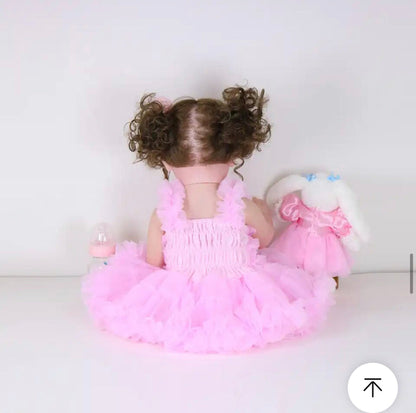 Cutest Toddler Girl Doll with Pig Tails and Pink Dress