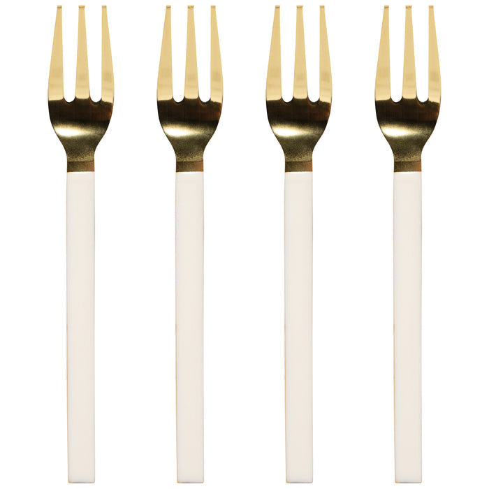 Dessert Forks Set of 4 - Ivory-Gold