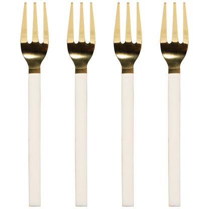 Dessert Forks Set of 4 - Ivory-Gold