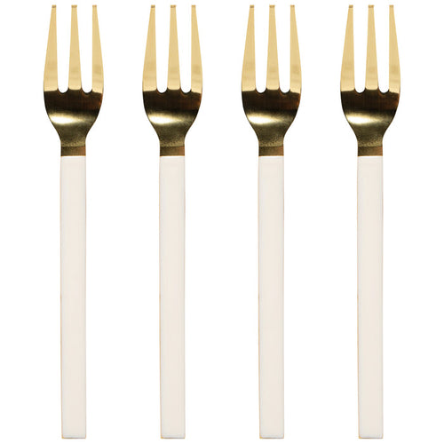 Dessert Forks Set of 4 - Ivory-Gold