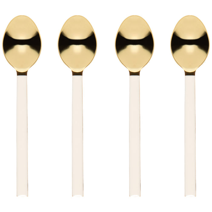 Dessert Spoons Set of 4 - Ivory/Gold