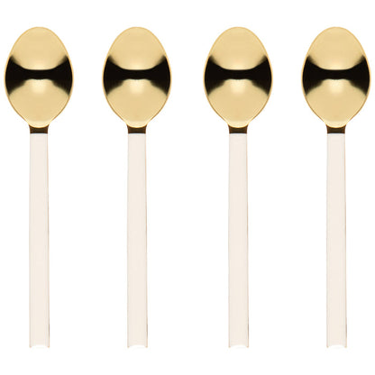 Dessert Spoons Set of 4 - Ivory/Gold