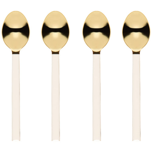 Dessert Spoons Set of 4 - Ivory/Gold