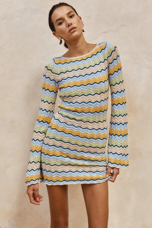 Isaba Mini Dress - Blue Multi