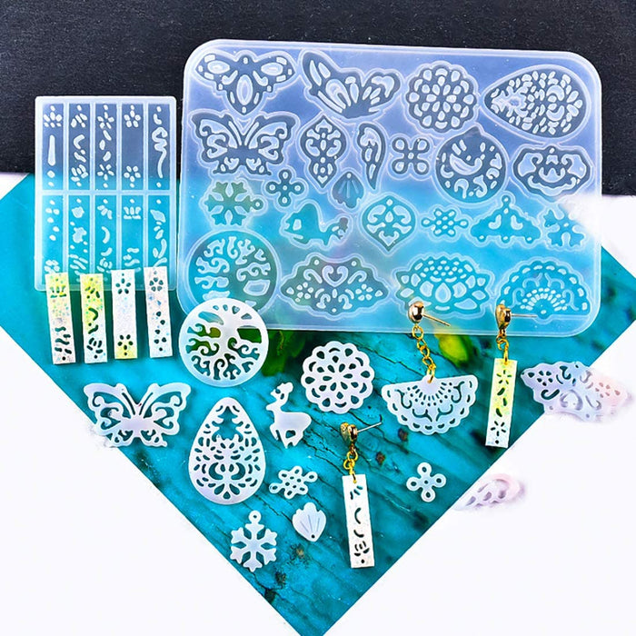 Earring Mold Epoxy Pendant Molds Resin Jewelry Molds Casting Silicone Molds