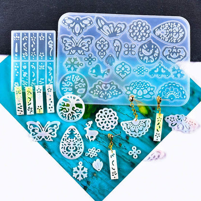 Earring Mold Epoxy Pendant Molds Resin Jewelry Molds Casting Silicone Molds