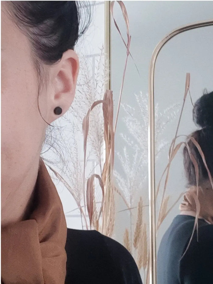 Ebony Circle Studs Acorn Home + Apparel