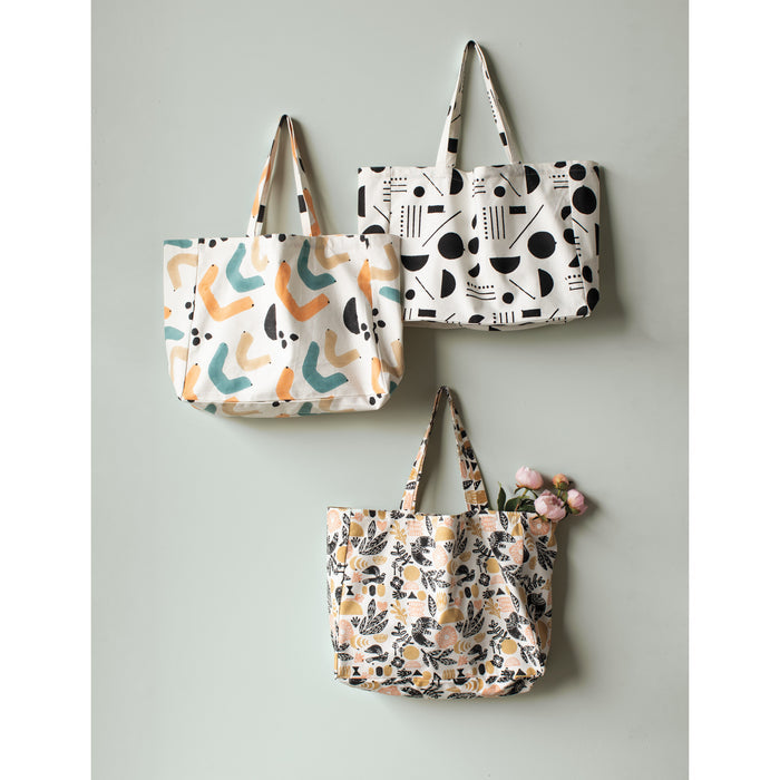Echo Block Print Large Tote Bag