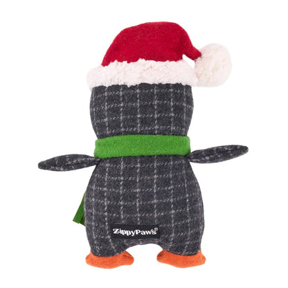 EcoZippy Christmas Holiday Cotton Cuddler Penguin Plush Squeaky Dog Toy
