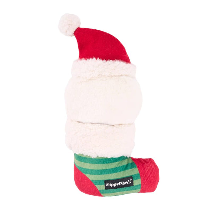 ZippyPaws dog toys EcoZippy Christmas Holiday Santa Stocking Plush Squeaky Dog Toy