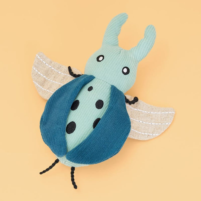 ZippyPaws dog toys EcoZippy Corduroy Critter Beetle Plush Squeaky Dog Toy