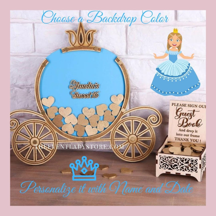 Fairy Tale Carriage Wedding or Quinceañera Guest Book Alternative-Wish Drop Box