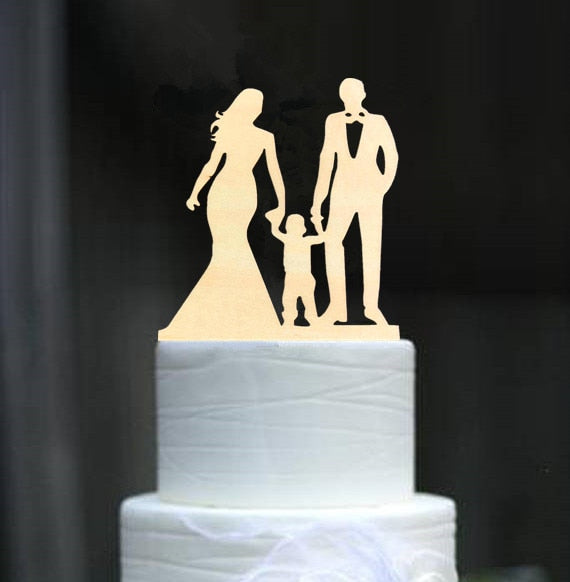 Family Wedding Cake Topper Bride and Groom Cake Toppers with Kids