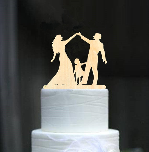 Family Wedding Cake Topper Bride and Groom Cake Toppers with Kids