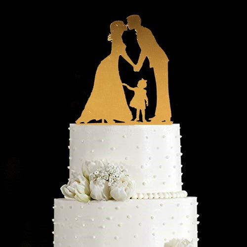 Family Wedding Cake Topper Bride and Groom Cake Toppers with Kids
