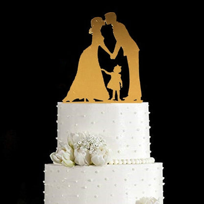 Family Wedding Cake Topper Bride and Groom Cake Toppers with Kids