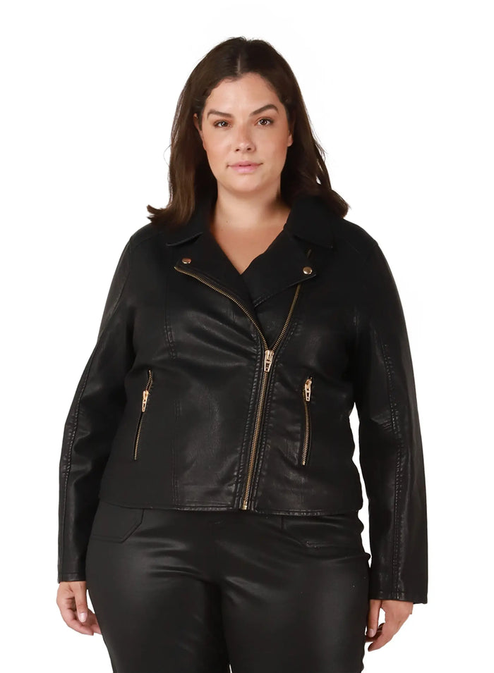 Faux Leather Moto Jacket Acorn Home + Apparel