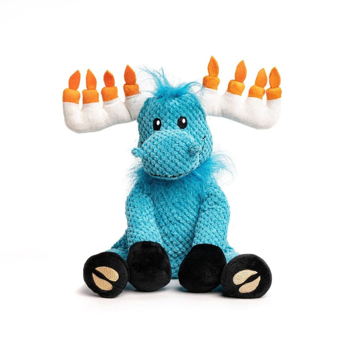 fabdog Dog Toys Floppy Hanukkah Moose Holiday Blue Plush Squeaky Dog Toy - Lg Size