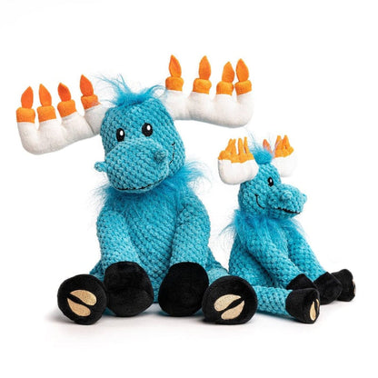 fabdog Dog Toys Floppy Hanukkah Moose Holiday Blue Plush Squeaky Dog Toy - Lg Size