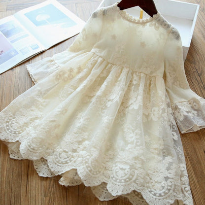 Flower Girl Very European Lace Dress - Half-sleeve Party Dress - Childrens Elegant - Comfort Style