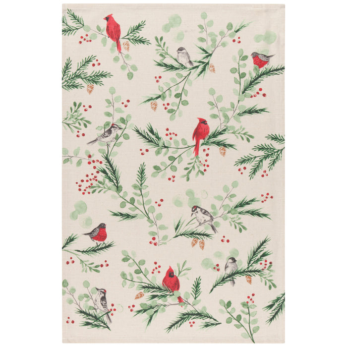 Forest Birds Christmas Dishtowel
