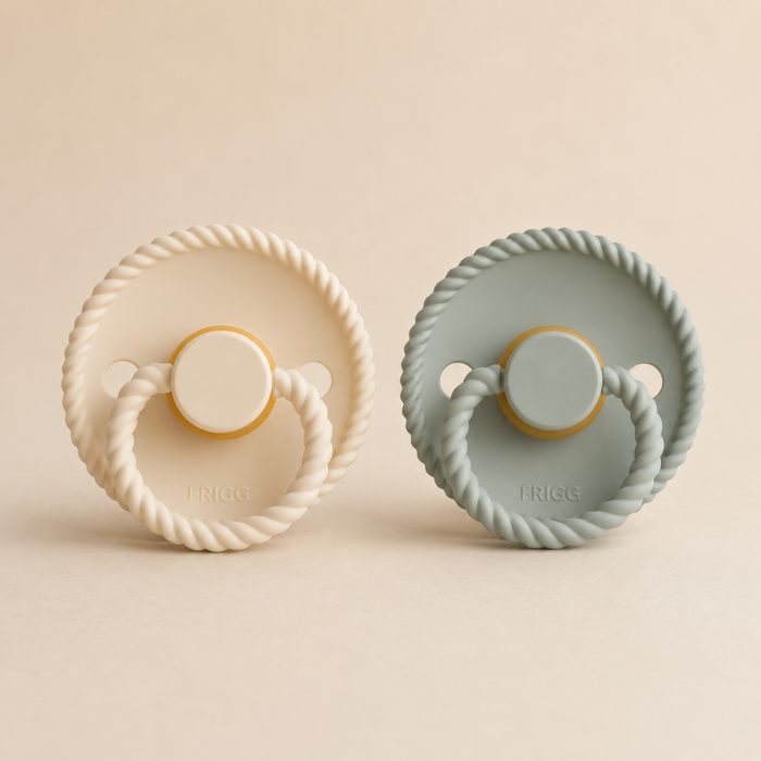 FRIGG BIBS - ROPE 2 PACK -SAGE&IVORY - 0-6m