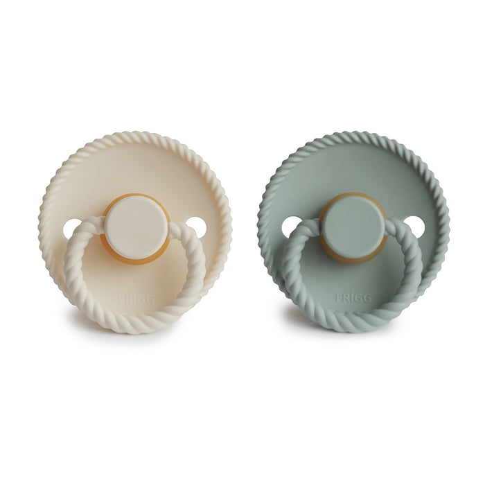 FRIGG BIBS - ROPE 2 PACK -SAGE&IVORY - 0-6m