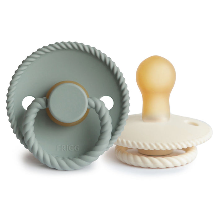 FRIGG BIBS - ROPE 2 PACK -SAGE&IVORY - 0-6m
