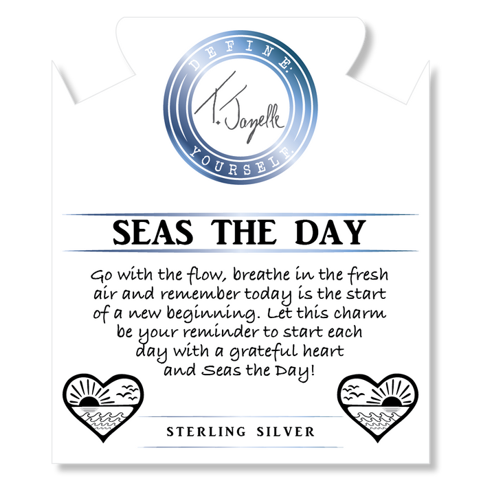 Garnet Stone Bracelet with Seas the Day Sterling Silver Charm