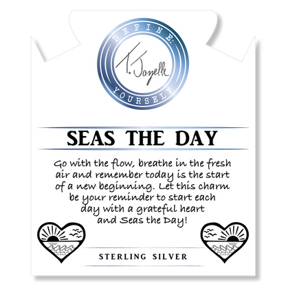 Garnet Stone Bracelet with Seas the Day Sterling Silver Charm