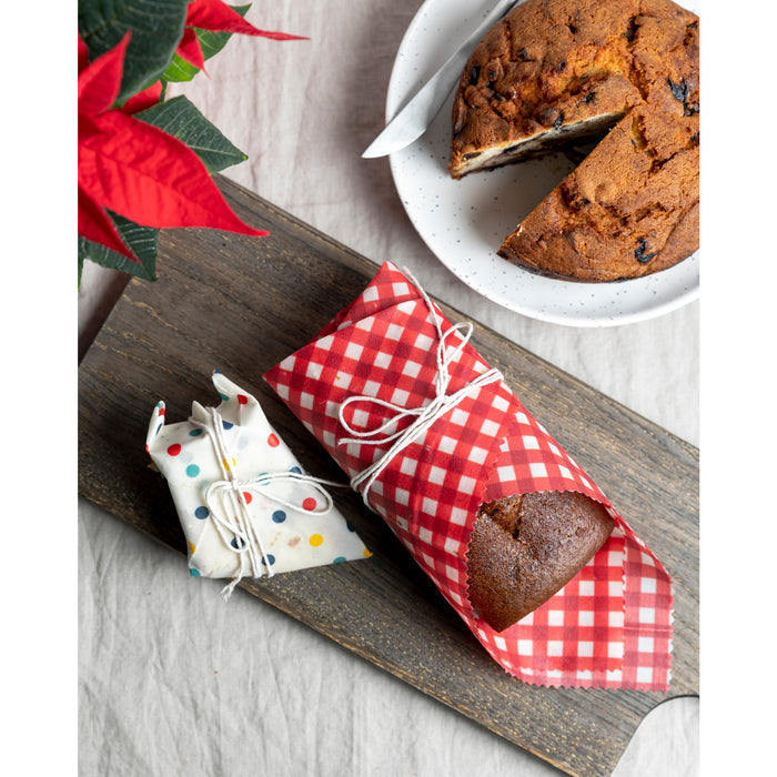 Gingham Dot and Stripe Beeswax Wrap Set of 3