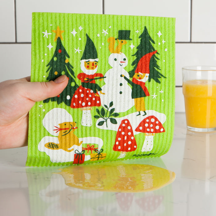 Gnome for Holidays Swedish Dishcloth