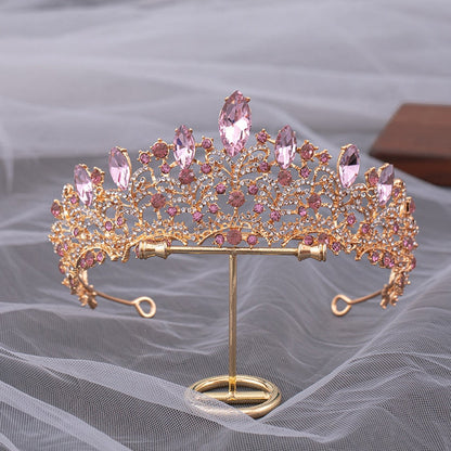 Gorgeous Pink - Lavender Purple or Crystal Tone Princess Rhinestone Tiara